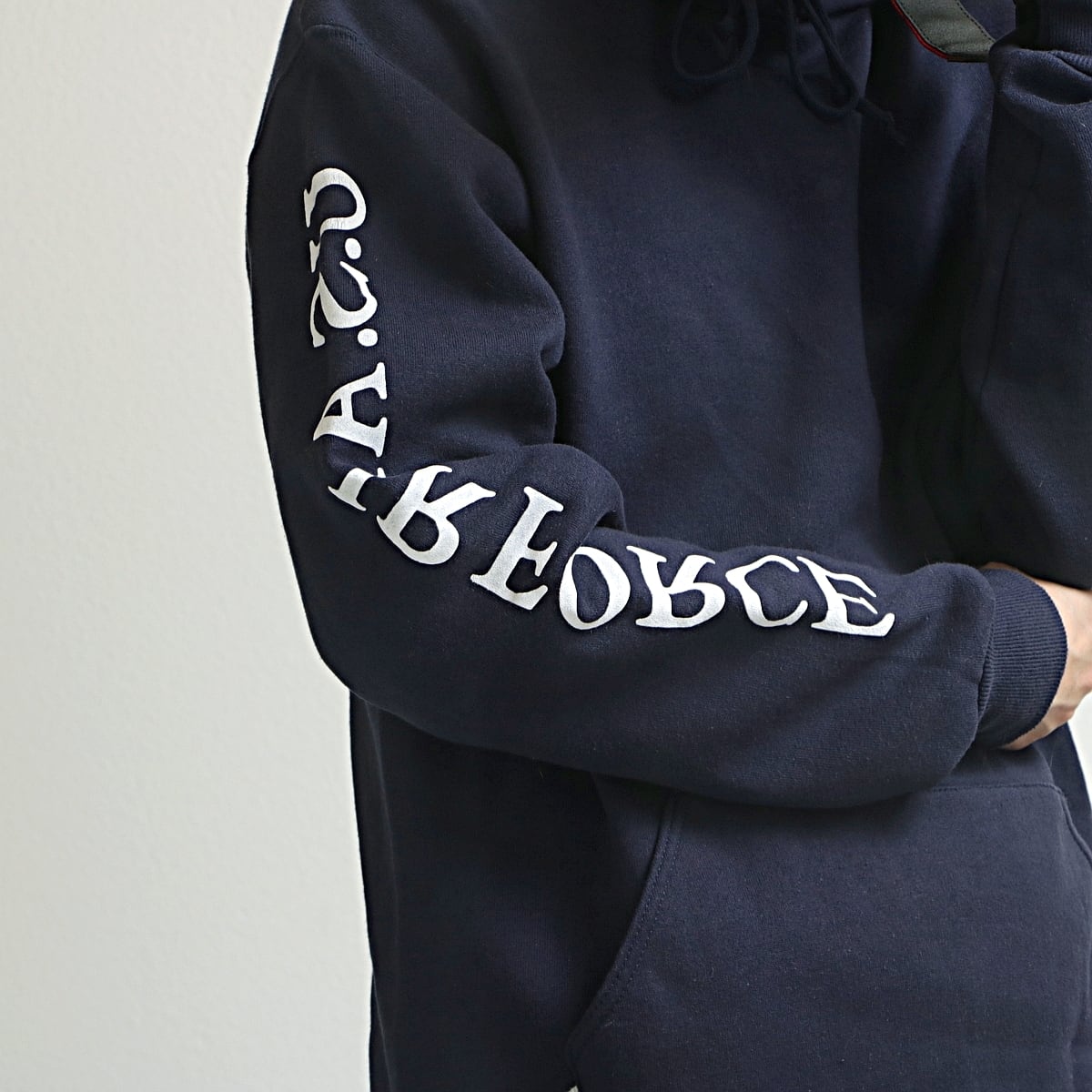 90s RUSSELL ラッセル US.AIR FORCE ミリタリープリント スウェット パーカー 古着 used