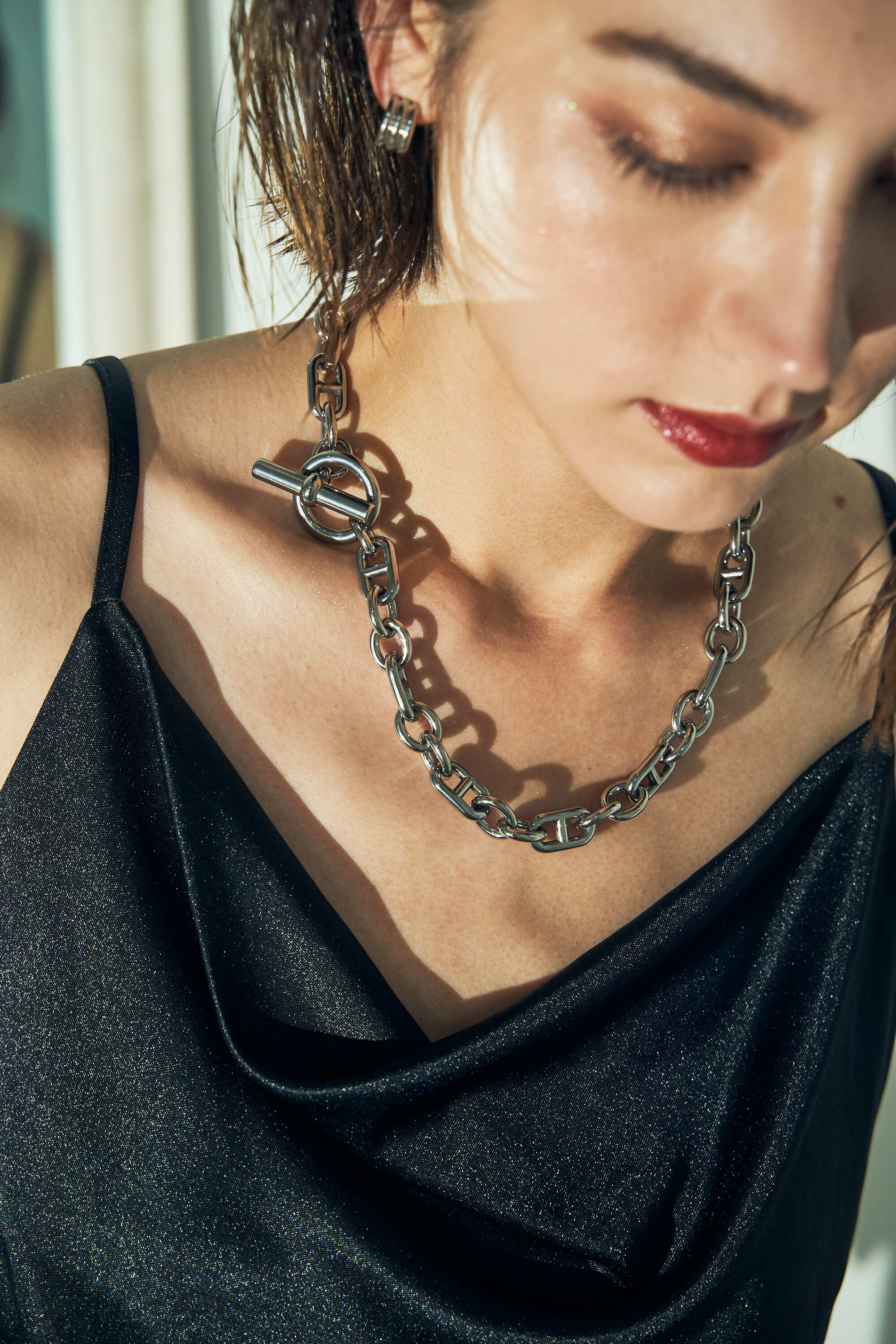 316L（サージカルステンレス）Infinity Dunkle necklace【SILVER】#n53