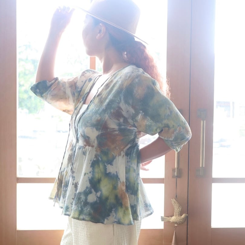 Tie dye カシュクールブラウス