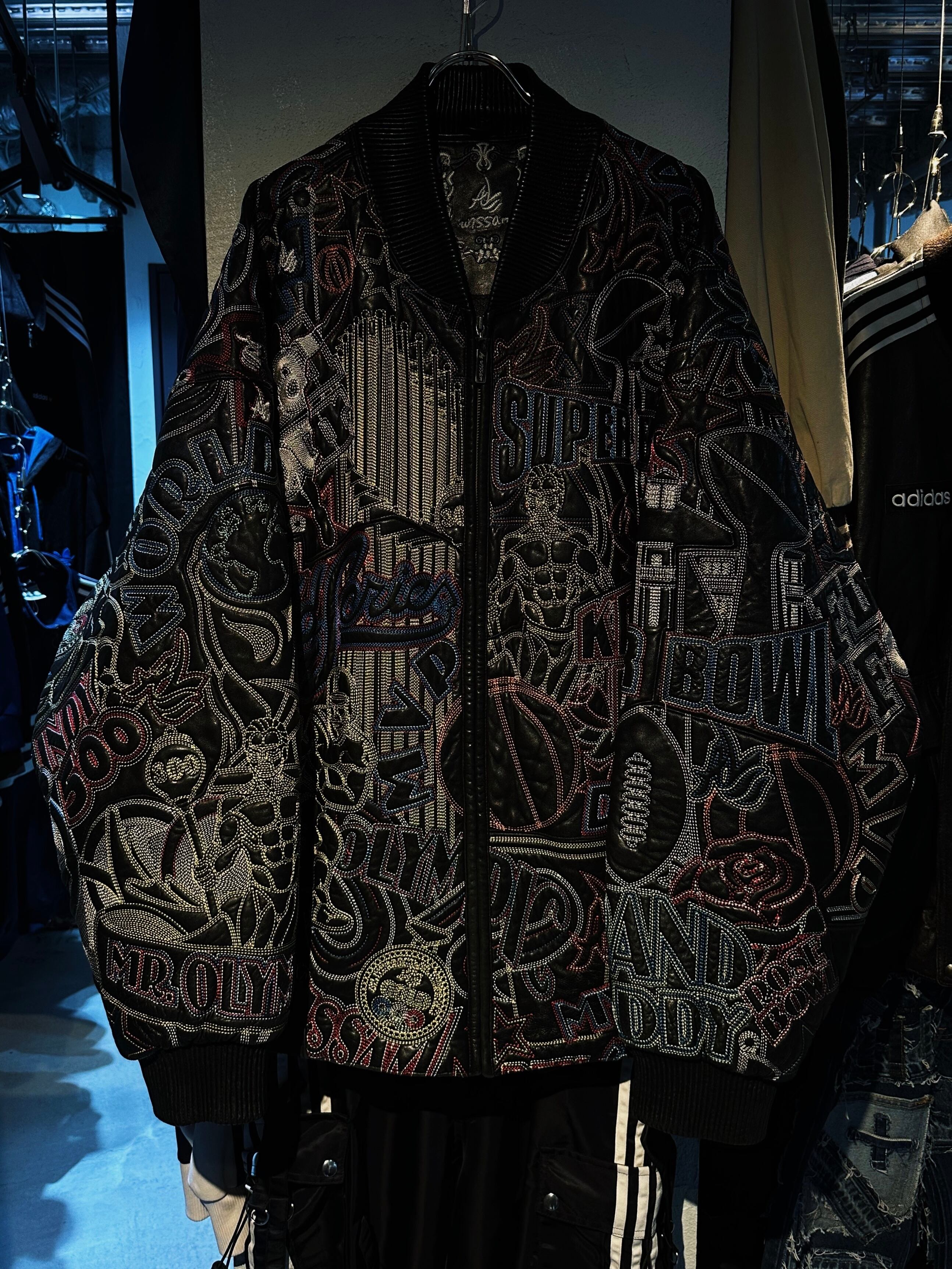 ドル札柄レザージャケット b系al wissam 本革 ドル札柄レザージャケット b系al wissam 本革