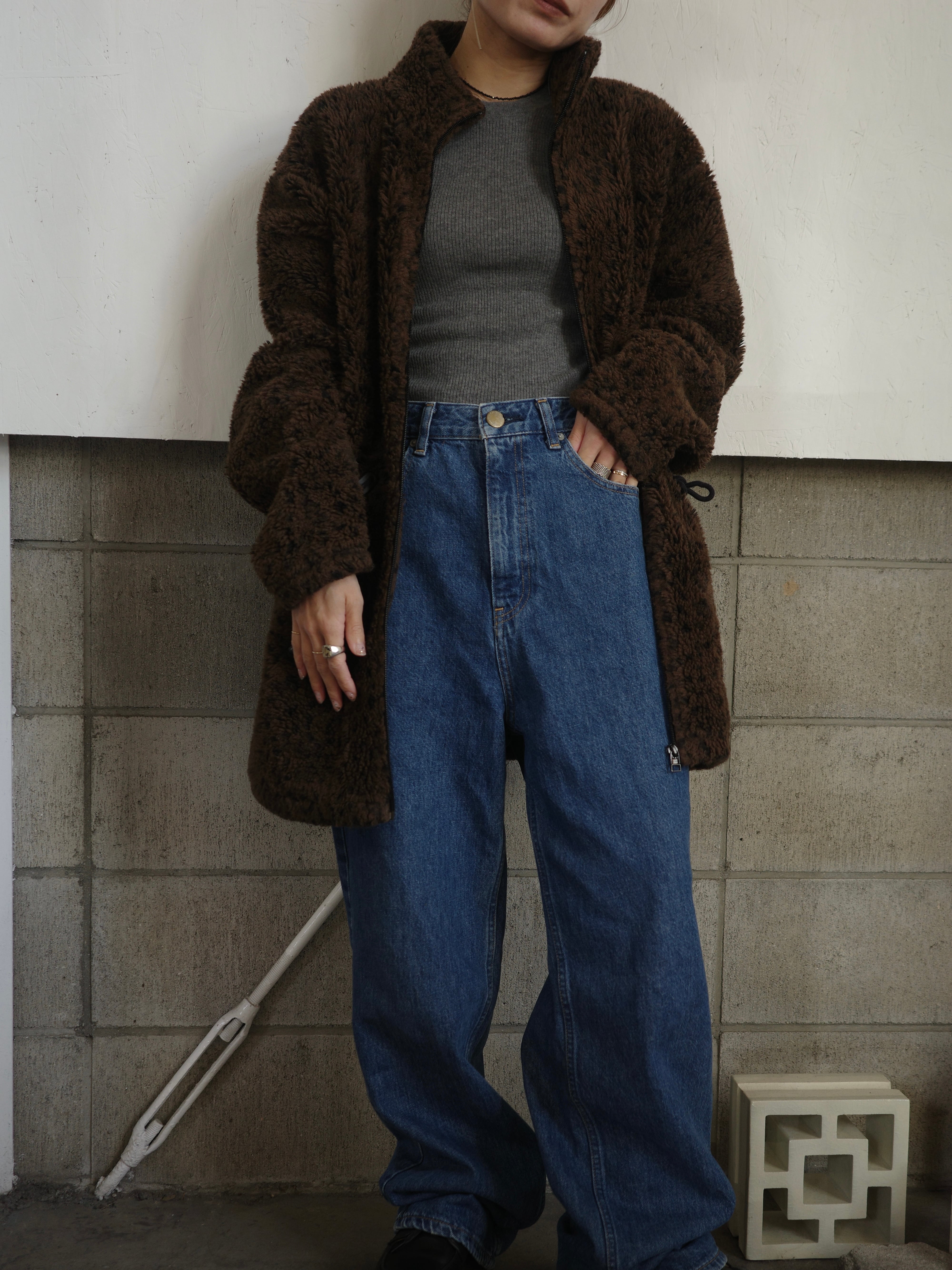 <vintage>leopard boa jacket