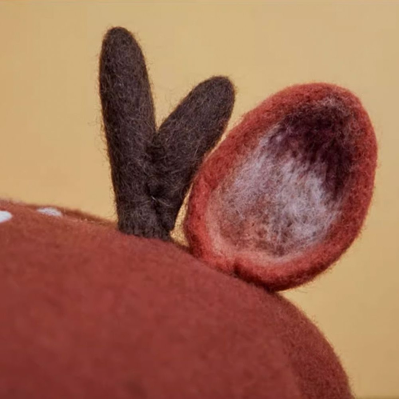 バンビの耳とツノウールフェルトベレー帽　【大人用&キッズ】　E00268
