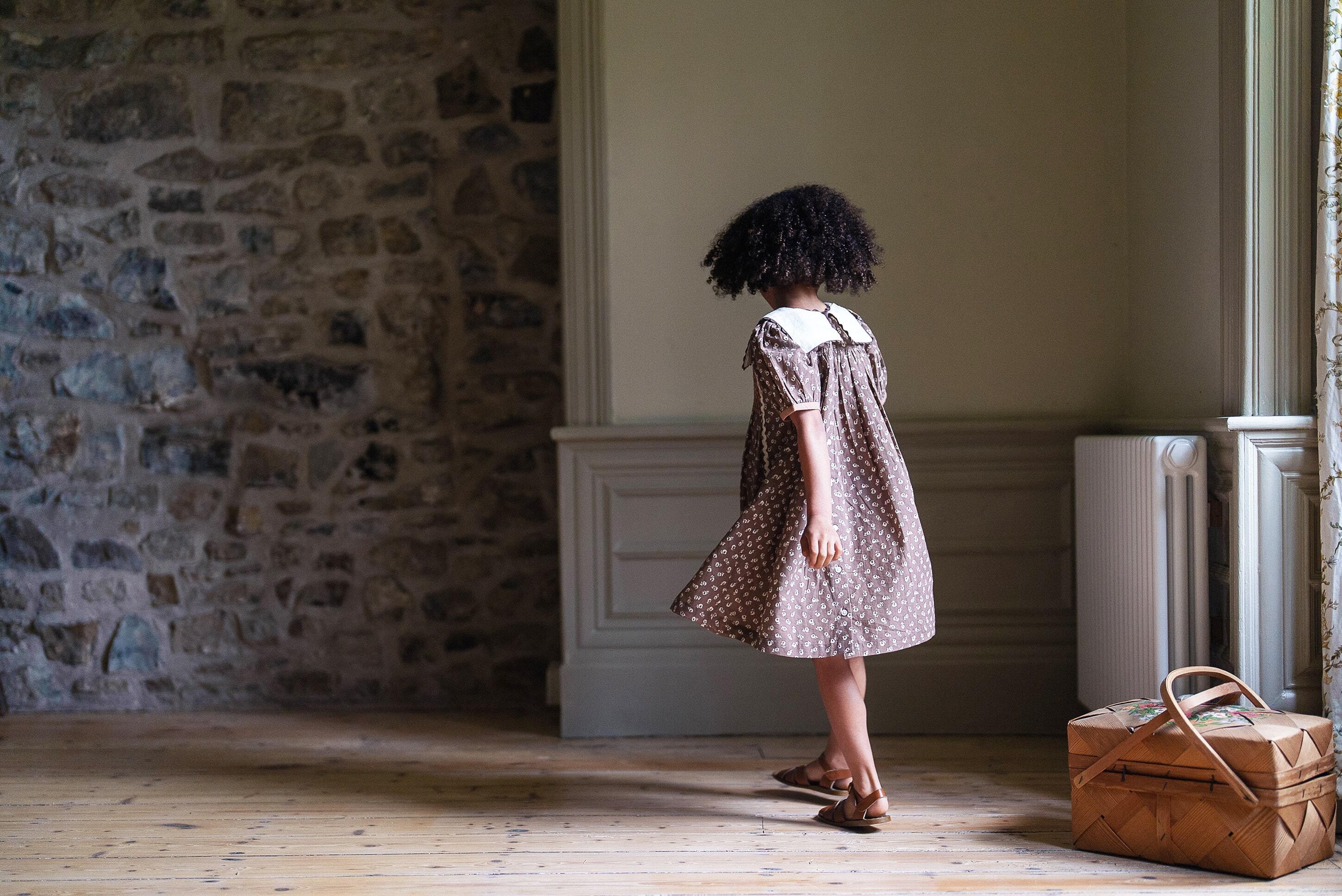 little cotton clothes Violet Dress Clover Floral | RESONASON