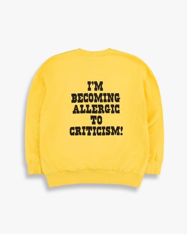 UK発　コレクターズ・アイテム　「TSPTR x PEANUTS 」 'I'm becoming allergic to criticism'  Sweatshirt  GOTS認証100% オーガニック・コットン　