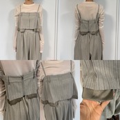 ジップデザインピンストライプbustier/グレージュ