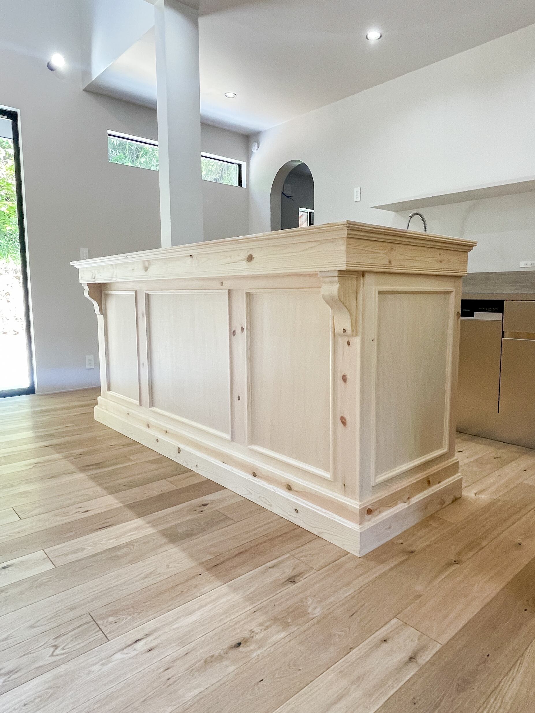 アンティーク調キッチンカウンター74 (ナチュラル・オーダーメイドレジカウンター)W2500 美容室向け店舗什器