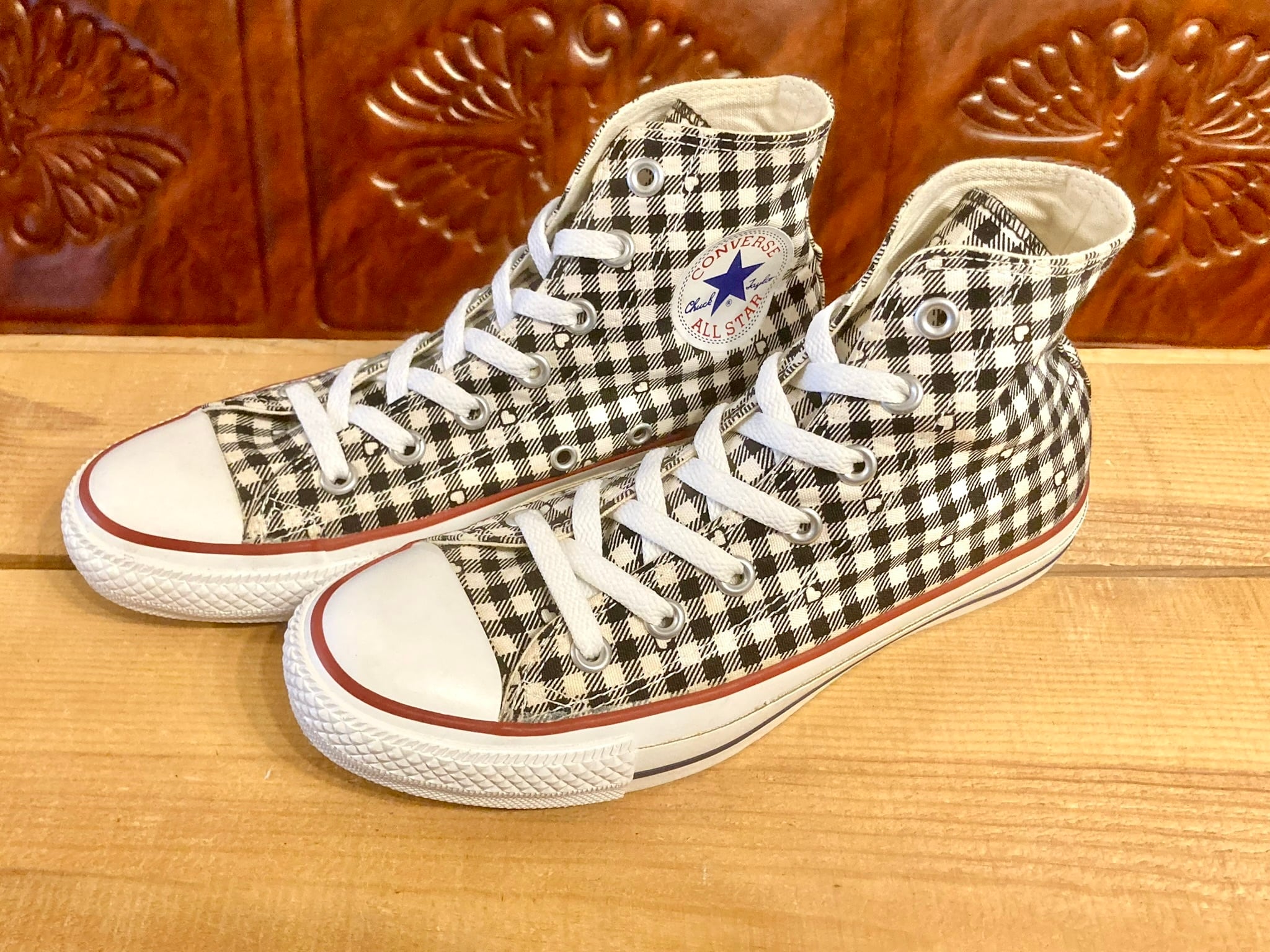 converse(コンバース) ALL STAR(オールスター)ギンガムチェック 白/黒 5 24cm ハイカット earth music&ecology 256