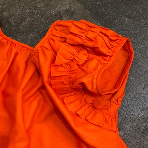 50's frill sholder blood orange blouse
