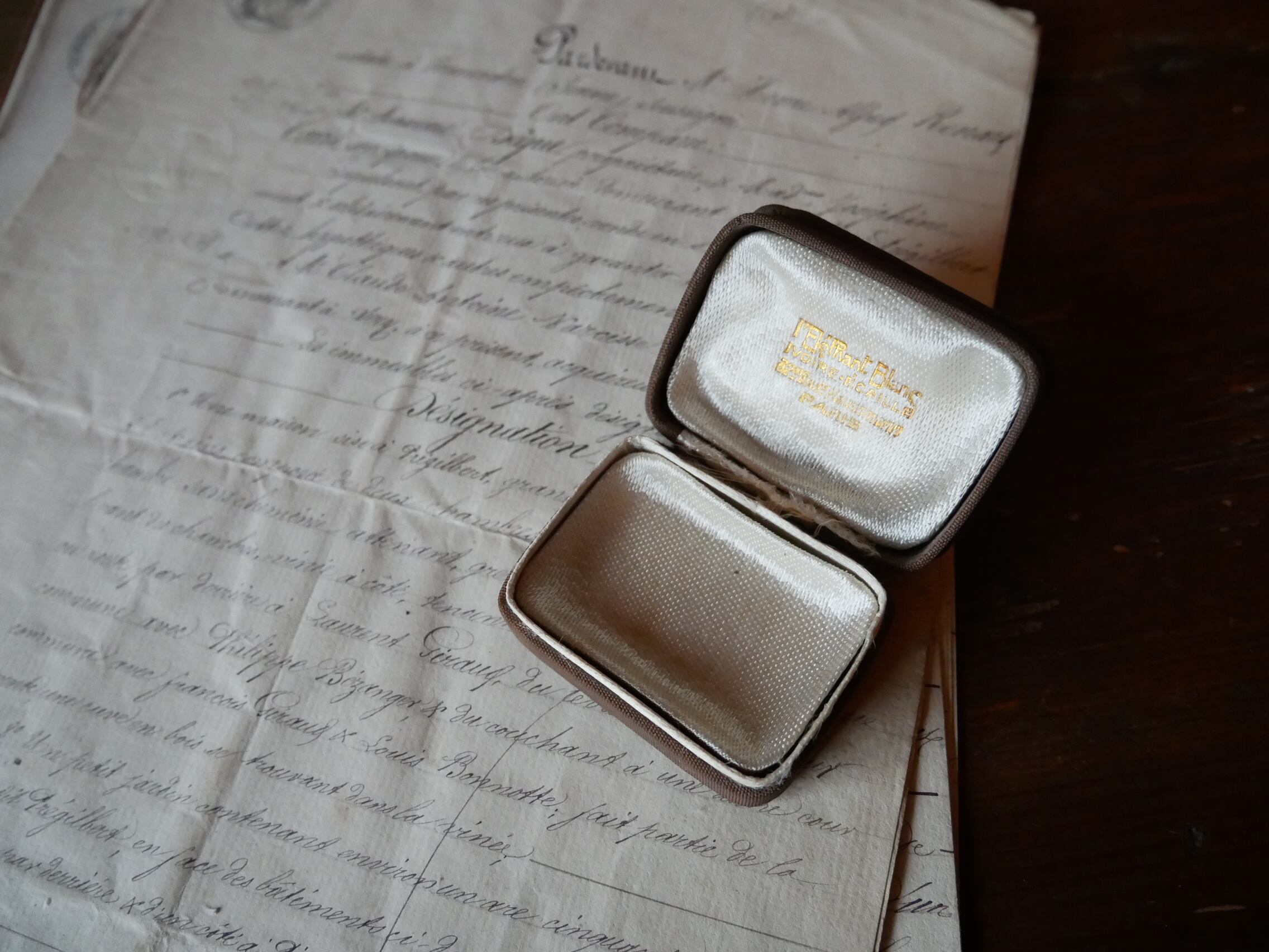 フランス アクセサリーケース ヴィンテージ ブラウン