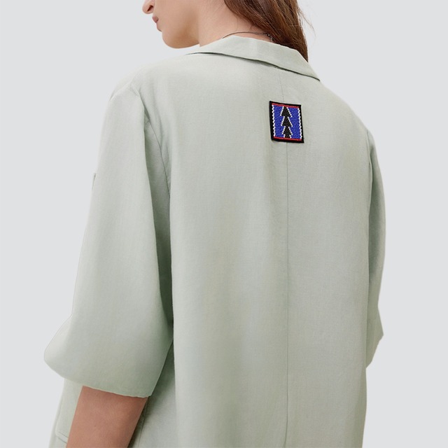 Back patch boxy jacket A00188