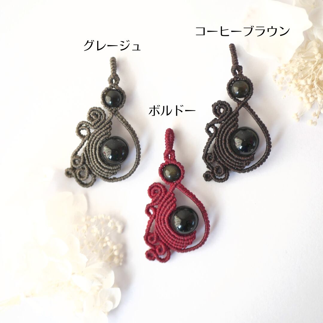 #2053 ♡ゴールドオブシディアン&モリオン&水晶天然石♡マクラメネックレス cad4d9b505ef7bbfed83832344c98a