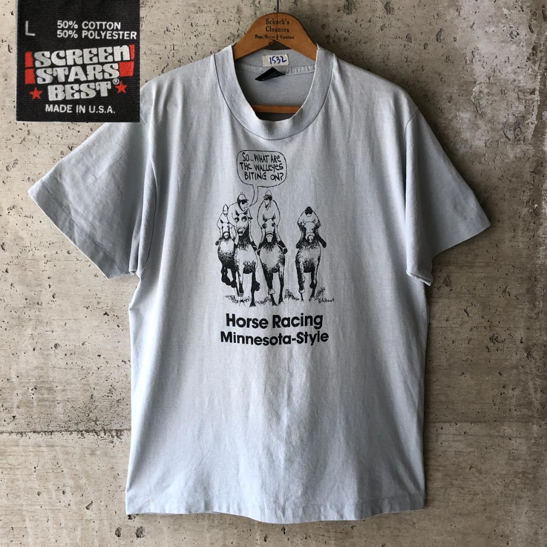 公式】 ホースレーシング 馬 競馬 Tシャツ 【1532】 ミネソタ 80s