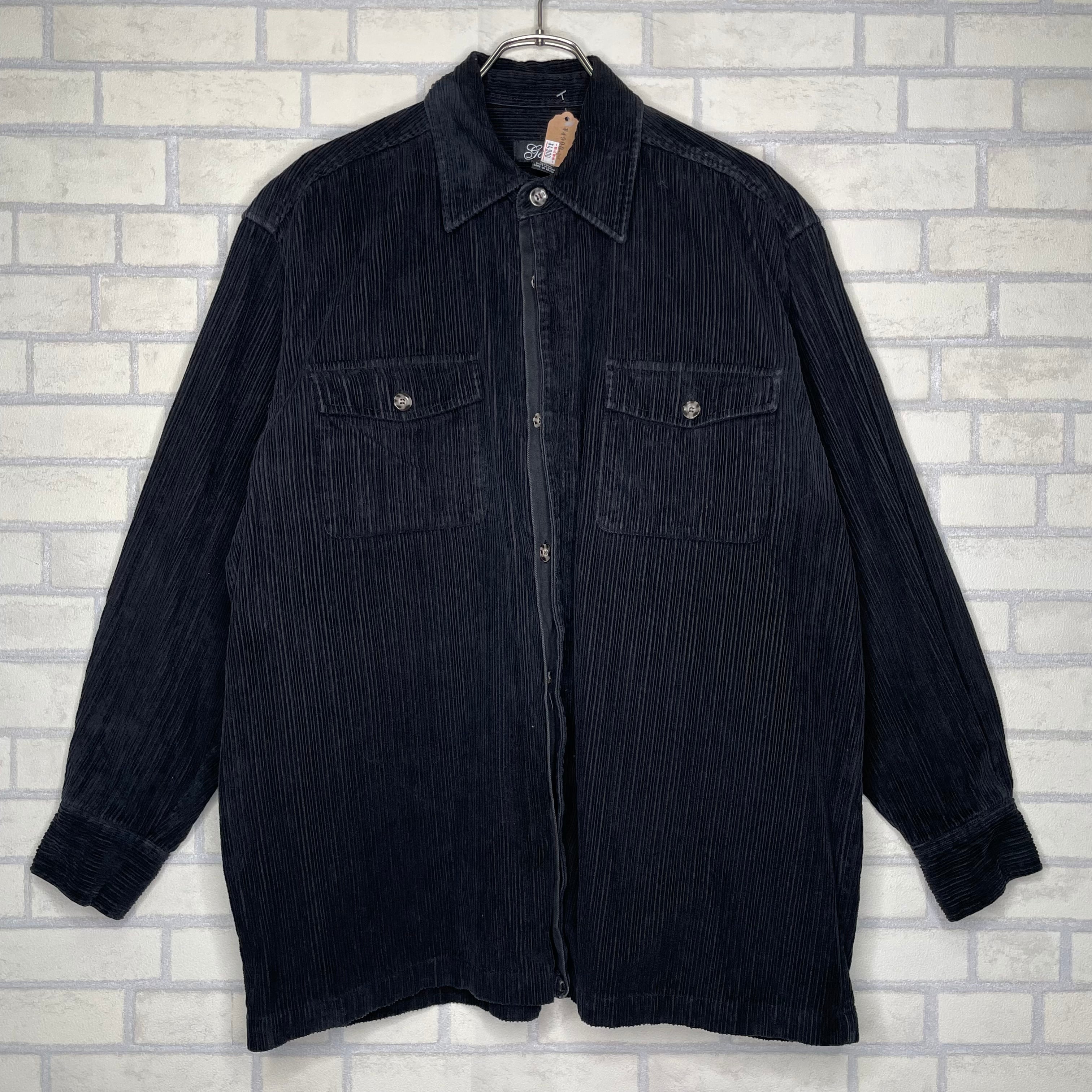 GOCHU 【太畝】 コーデュロイシャツ L 厚手 ブラック コットン100% 2 ...