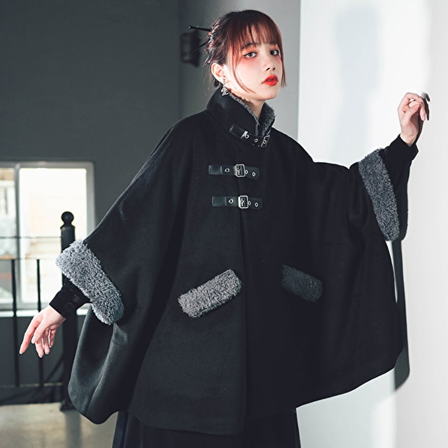 SEASONZ 古怪舎 山海経 サブカル系 コート 羽織り ボア 病み可愛い 地雷系 ストリート系 サブカル服 中華ゴシック 古怪舎 山海経 サブカル系 コート 羽織り ボア 病み
