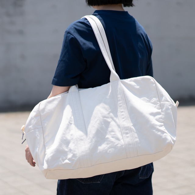 帆布のボストンバッグL 生成り