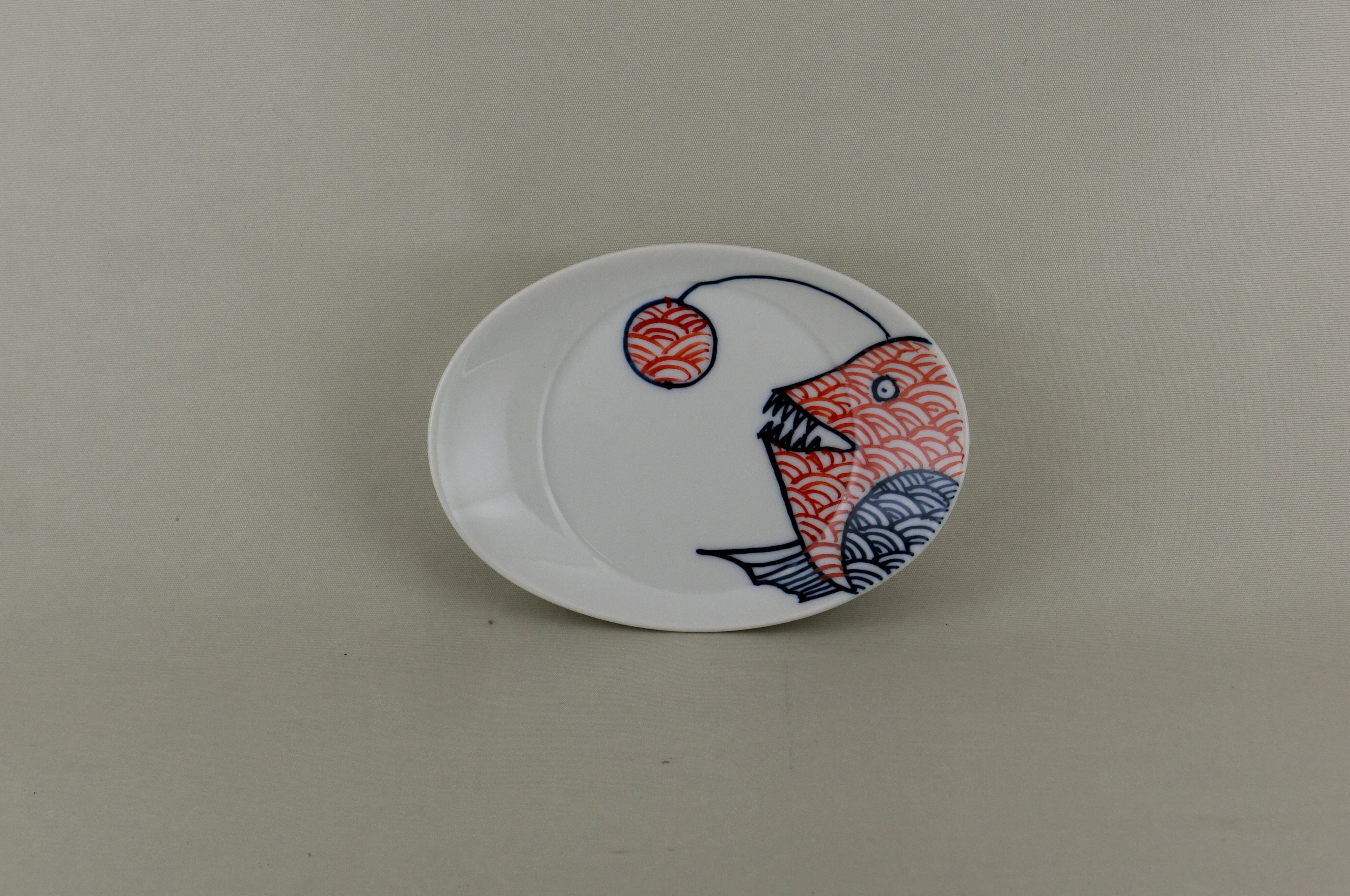 変魚シリーズ　小皿　ちょうちん（赤）
