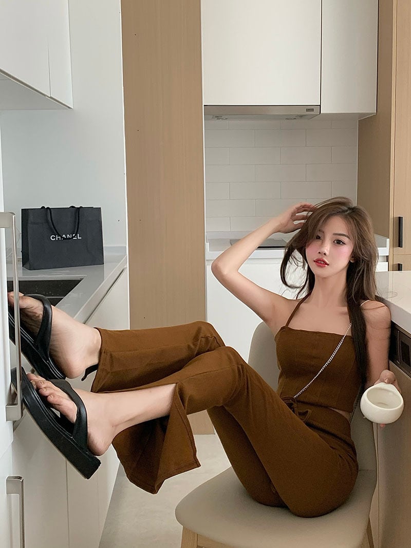 サマーカジュアルパンツ 夏物 ブラックストロベリース28751249308