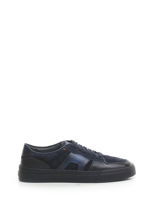 SANTONI サントーニ メンズ スニーカー レザー・スエード・ラバー ネイビー