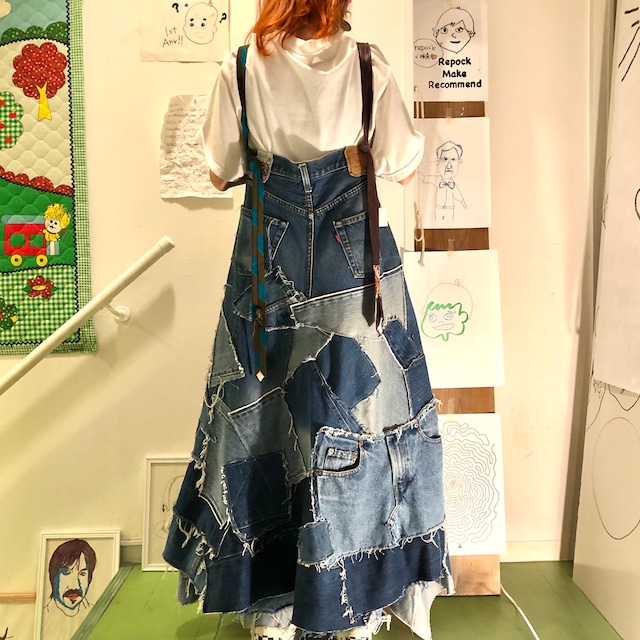 リメイク ツキバギ デニムワンピース Repock Make Recommend リメイク ツキバギ デニムワンピース Repock Make Recommend