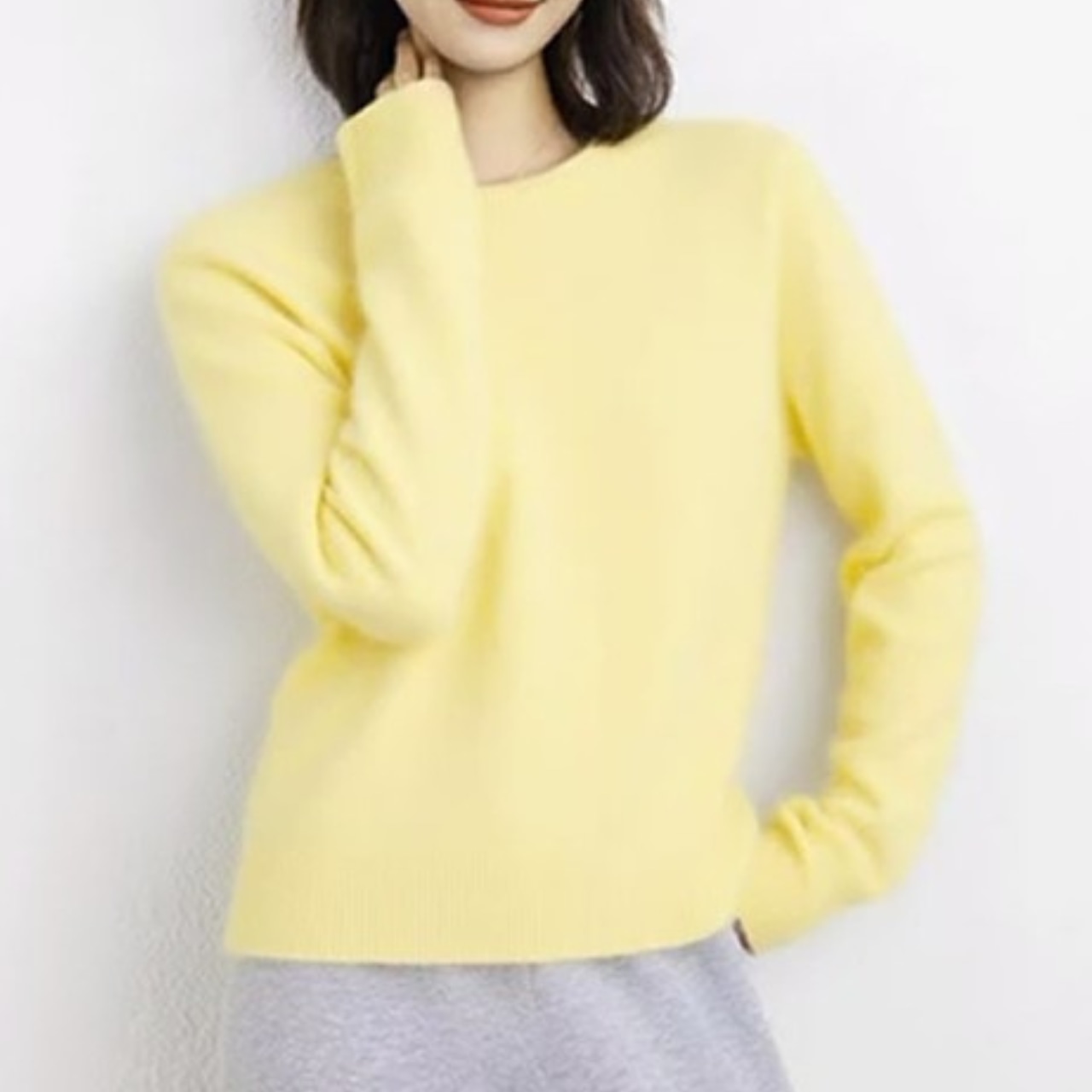 丸首 ニットプルオーバー 　全8色　 00053