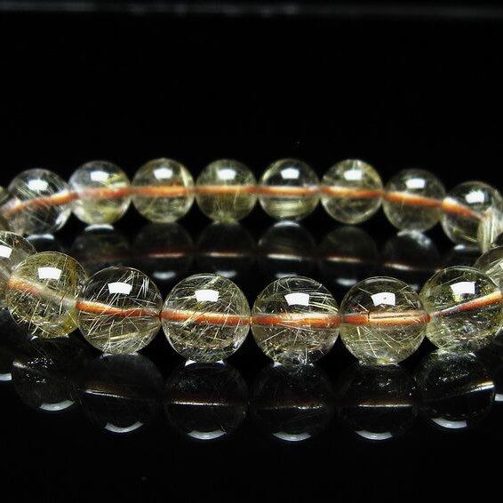 ルチルクォーツ ブレスレット 9mm タイチンルチル ブレスレット メール便可 [M便 1/10] 111-49182