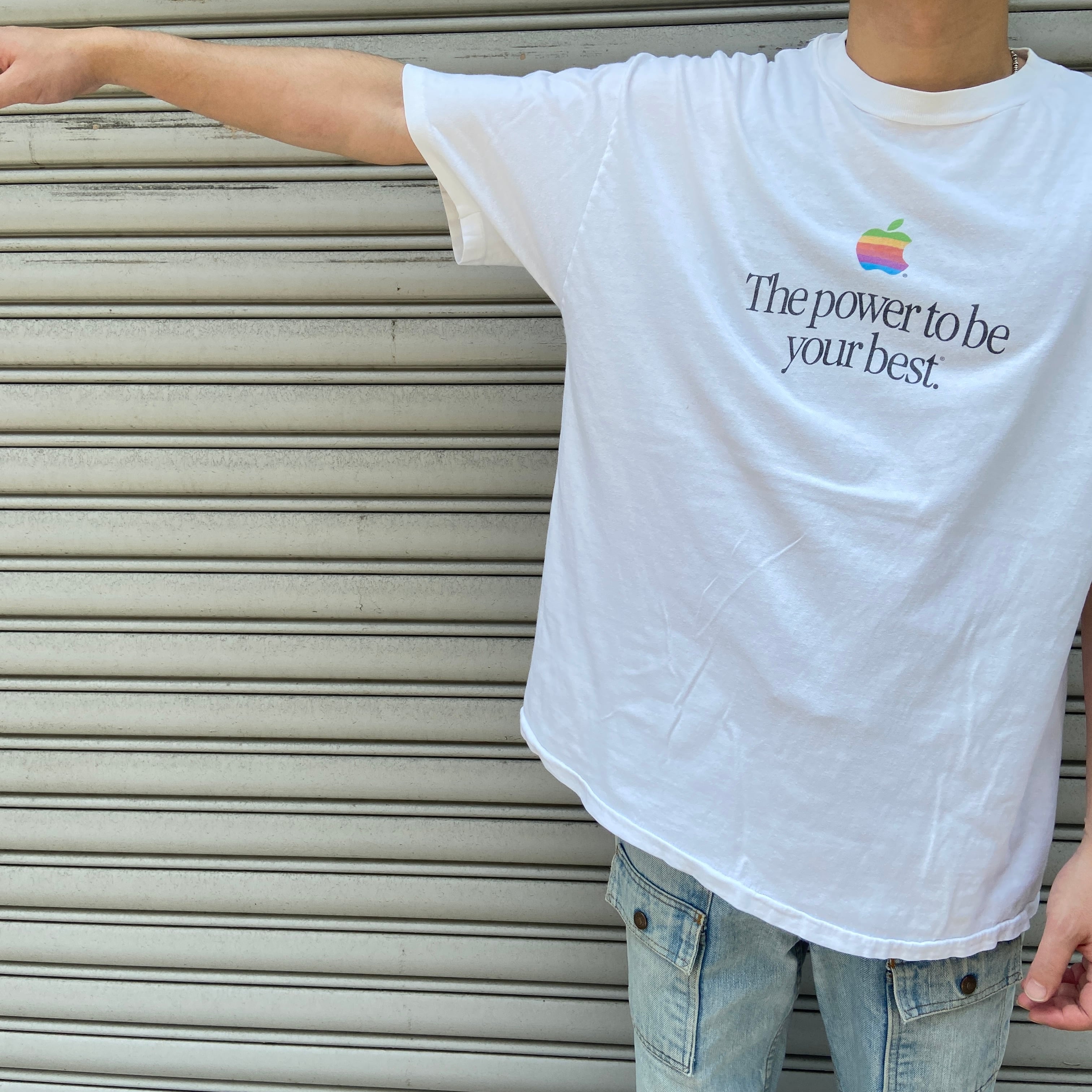 90s USA製 Apple アップル 企業ロゴTシャツ 企業T ホワイト XL | 古着