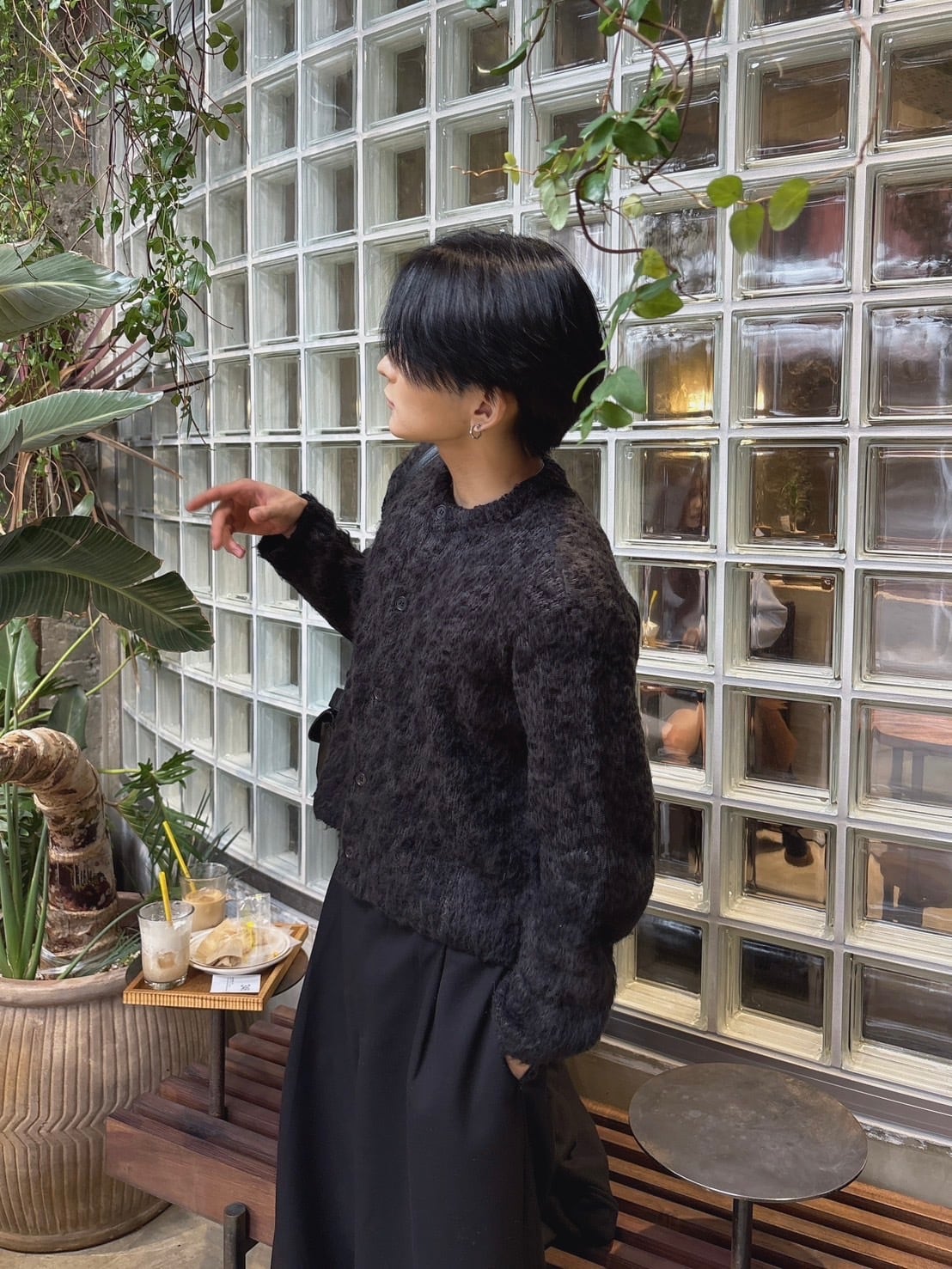 即納】RADIANT Roundneck cropped cardigan | 韓国ファッション