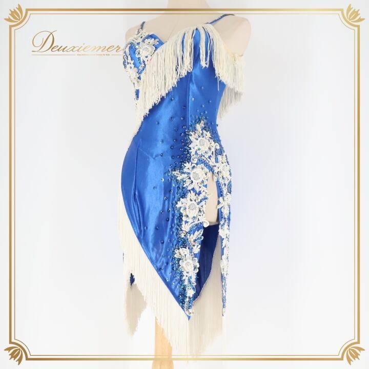 セットアップ　ツーピース　イエロー✖️白　ストレッチ有　レース　社交ダンス 社交ダンス | ダンス 衣装 deuxiemer