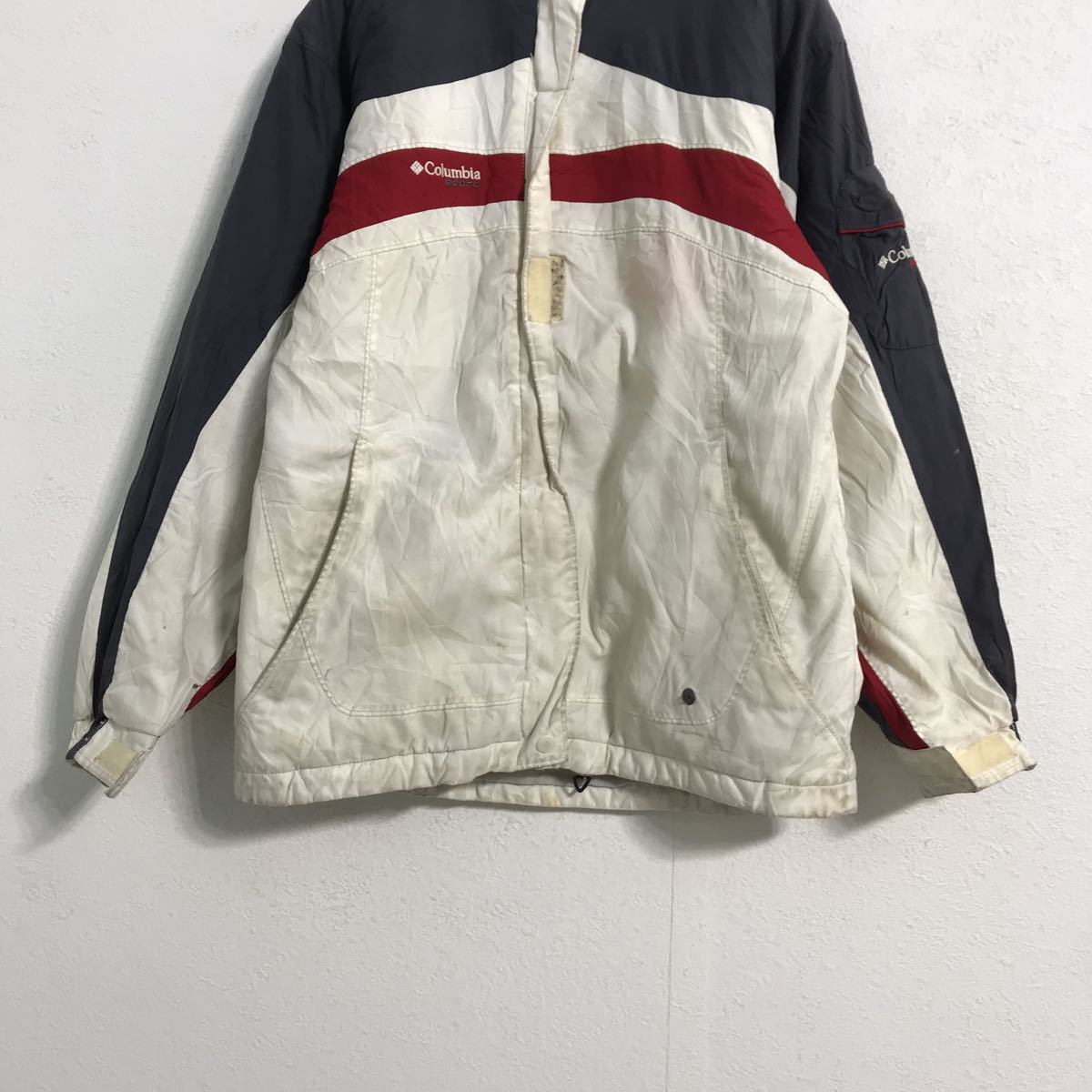 Columbia マウンテンパーカー レディース S ホワイト グレー レッド