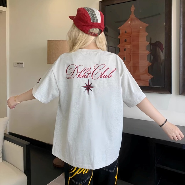 アスタリスクアクセントルーズシルエットTシャツ 3col   R01949