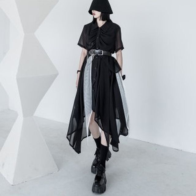 ワンピース シャツワンピース アシンメトリーワンピース アシンメトリー 半袖 シャツカラー モノトーン フェミニン モード女子 モード系女子 きれいめカジュアル カジュアル 夏 春 Uki Uki ワンピース シャツワンピース アシンメトリーワンピース アシンメトリー 半袖 シャツカラー モノトーン フェミニン モード女子 モード系女子 きれいめカジュアル カジュアル 夏 春 Uki Uki