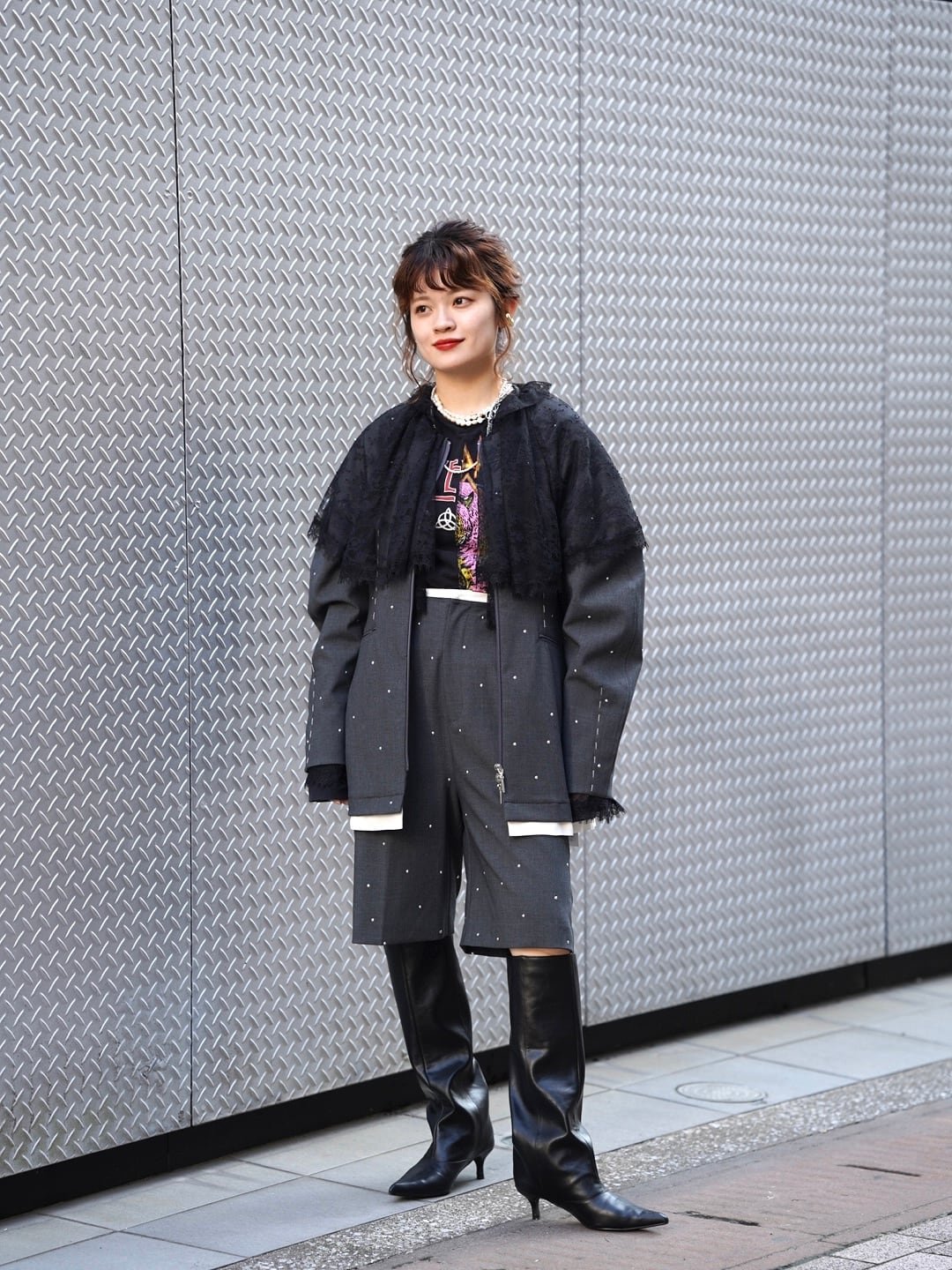 MAISON SPECIAL(メゾンスペシャル) “Studs Hour Glass Worsted Zip Jacket”