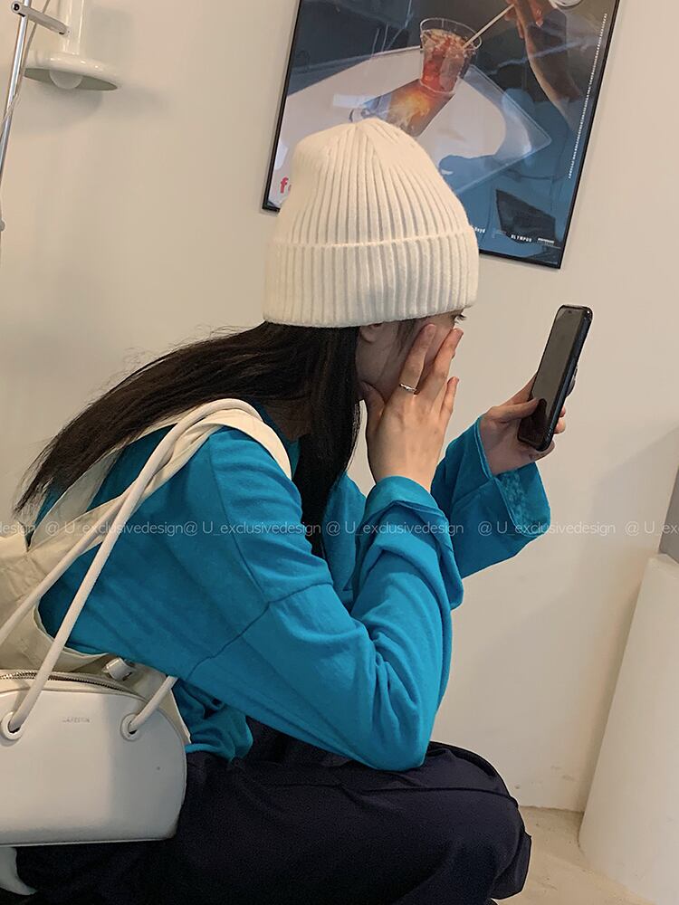 ルーズラウンドネックプルオーバー 薄手ニットセーター レディースオータムロング 長袖 秋物 Oネック ビッグFスモールZ韓国12041063317