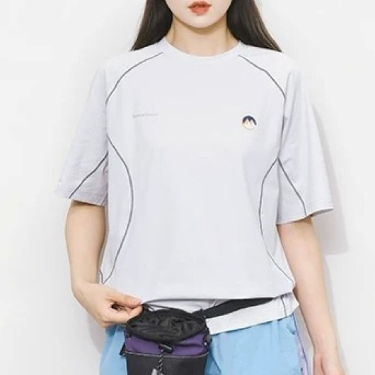 ステッチアクセントクルーネックロゴTシャツ C01332
