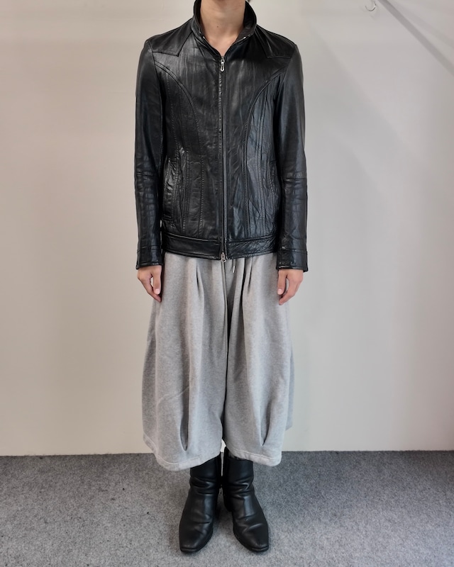【5351 Pour HOMMES】curve seam leather jacket