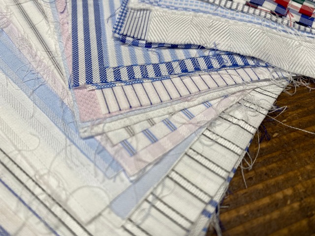 メンズドレスシャツ生地　はぎれ　ALBINI  THOMAS MASON