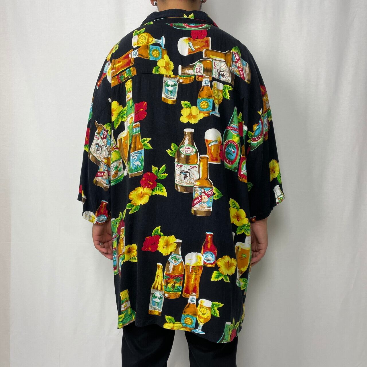 スーパービッグサイズ K.A.D CLOTHING CO. ビール ハイビスカス柄