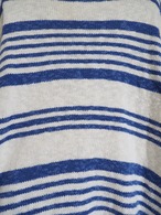 1990’s USA Cotton Linen Border Stripe Knit Sweater／38