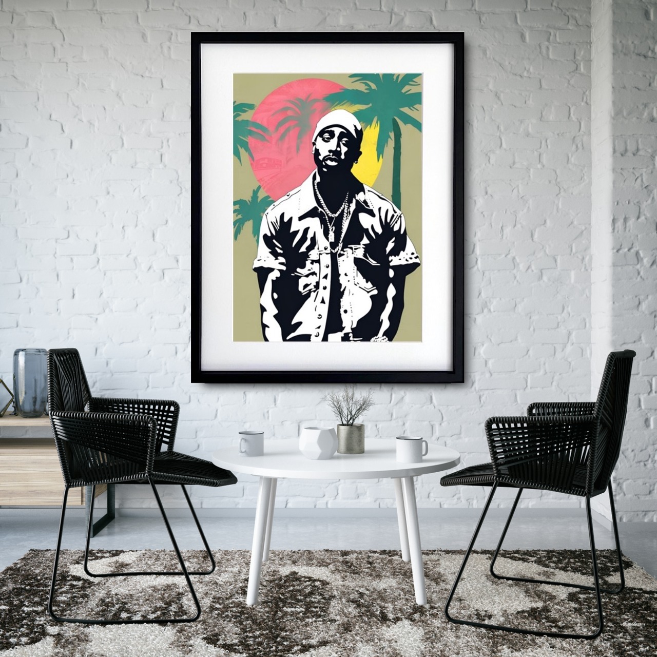 California Love｜2PacとDr Dreを象徴する名曲をオマージュしたヒップホップアートポスター｜モダン空間に映える一枚｜日本製A3ポスター