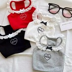 フリルが可愛い　キャミソール　ハート　ショート丈