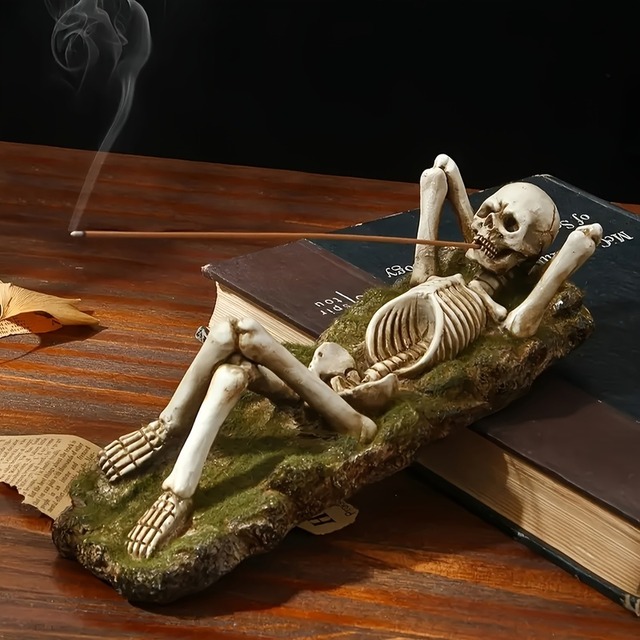 お香立て ユニーク 骸骨 スケルトン おしゃれ インテリア 独創的 オブジェ インセンスホルダー ハロウィン 装飾 ディスプレイ ショップ 店舗