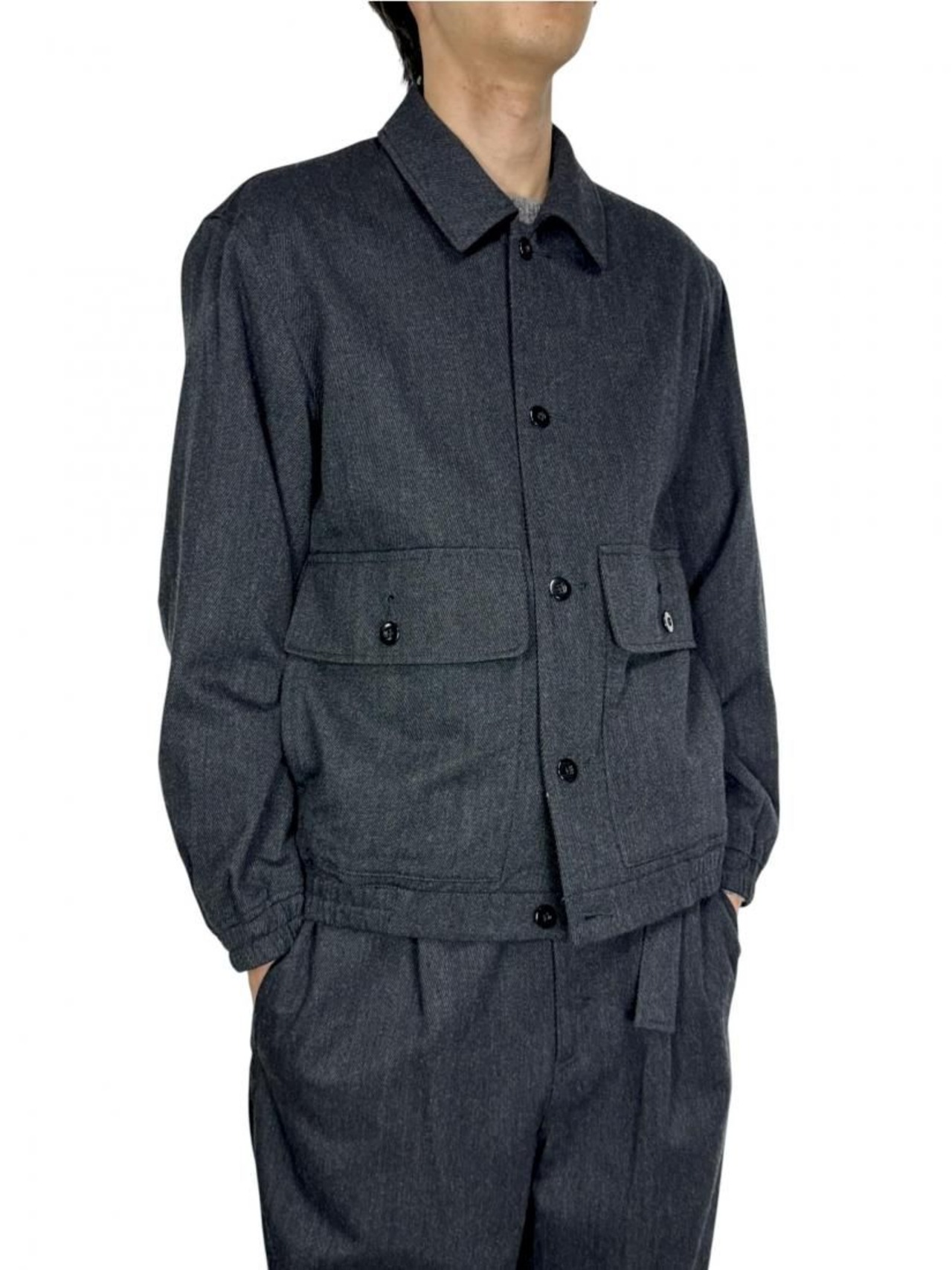 【ATON】WOOL COTTON KERSEY WORK JACKET