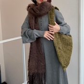 ボリュームシャギーストールマフラー/ブラウン