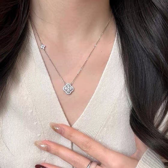 S925 clover silver necklace クローバーシルバーネックレス | Jewel Mii