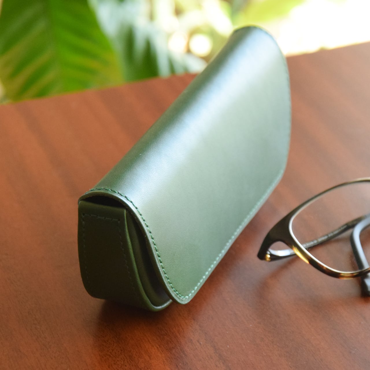 ROTAR メガネケース グリーン ROTAR メガネケース グリーン 軽量 本革メガネケース 【緑