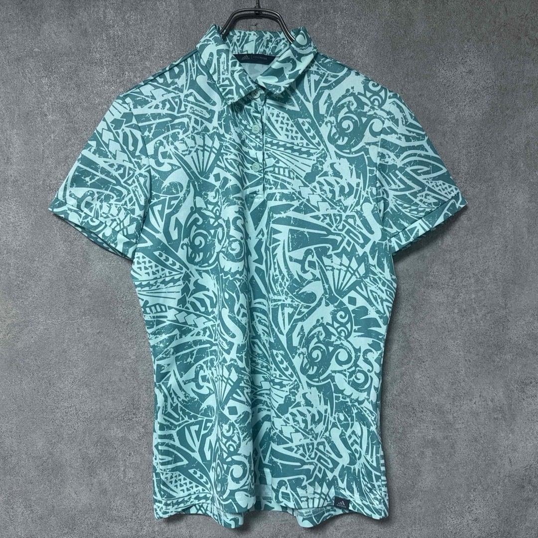  アディダス 半袖 ロゴ ポロシャツ 総柄 ミントグリーン OT レディース】adidas アディダス 半袖 ロゴ ポロシャツ 総柄 ミント