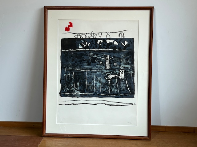 【1960年 ビンテージ】アントニー・クラーベ 版画 赤と黒 / リトグラフ
