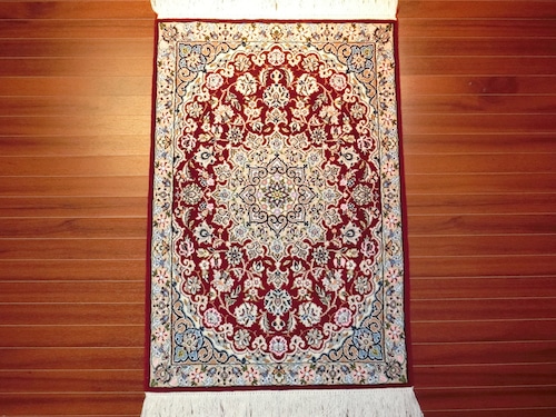 ペルシャ絨毯　手織り ナイン産　9LA【玄関サイズ】29