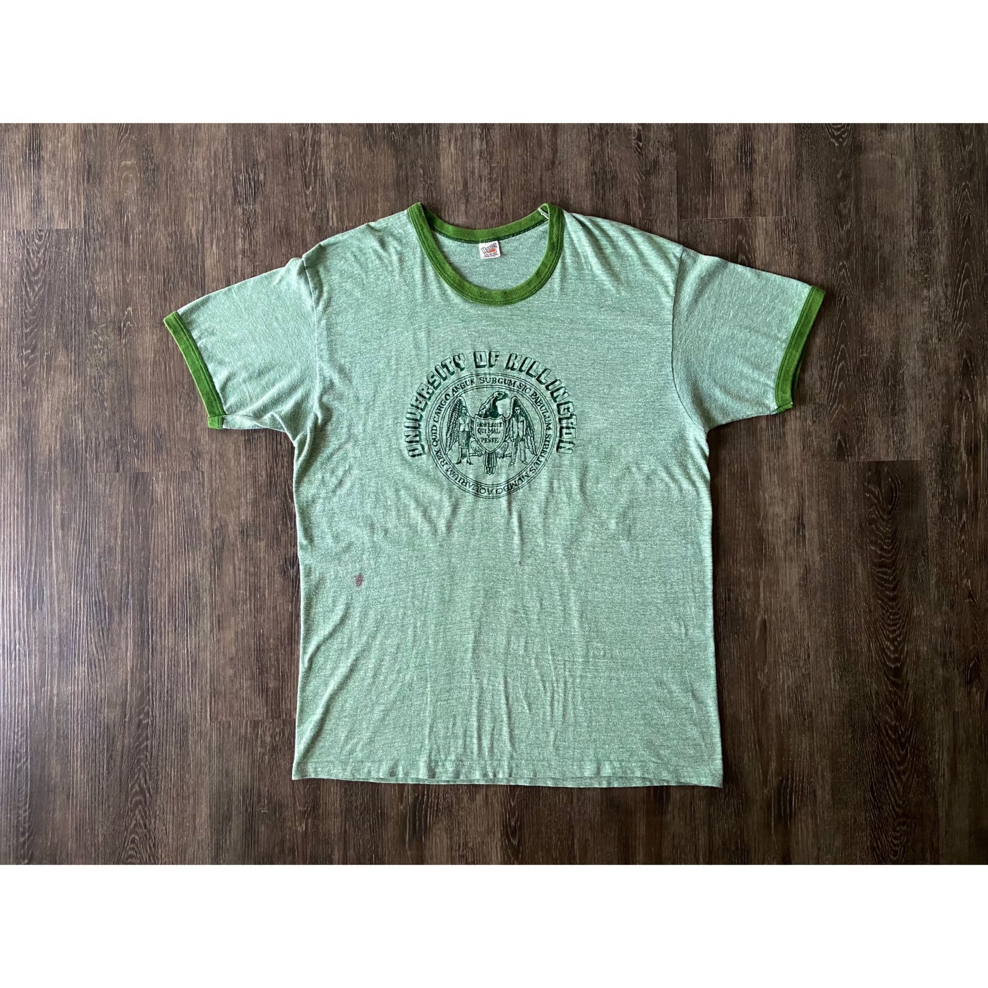 70s hanes s/s old ringer tee green “UNIVERSITY OF KILLINGTON ...