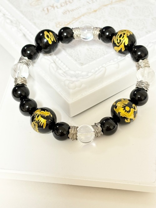 四神オニキスブレスレット内径　17cm